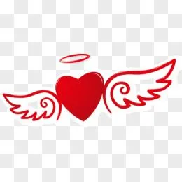卡通爱心天使翅膀