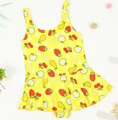 泳衣女连体2-9岁中大童连体韩版女孩泳装夏姿莱轩妮 粉色底卡通云朵12