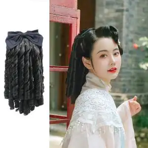 后雨山民国风老上海怀旧复古大小姐卷发假发片可爱蝴蝶结公主波浪