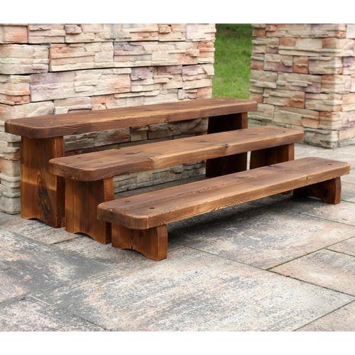 荣达发室外台阶踏板 碳化实木多层阶梯花架阳台庭院木制台 单层 长60