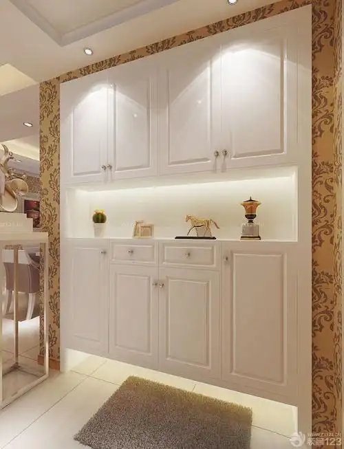 最新中式混搭鞋柜装修效果图2020款_设计456装修效果图