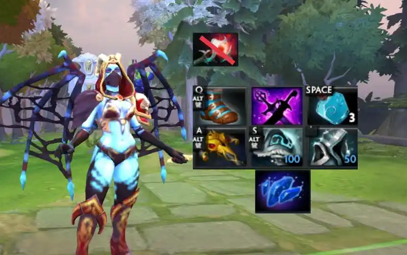 [dota2中单提高班①]新版本痛苦女王容错率契合度最高的天赋出装加点!