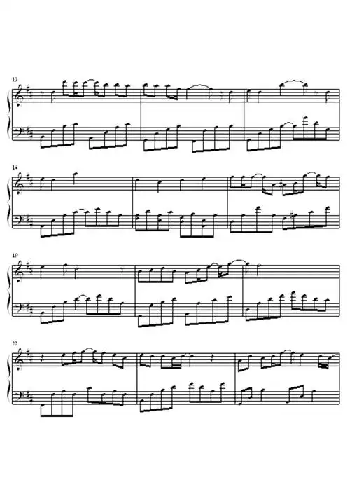 甘心替代你钢琴谱