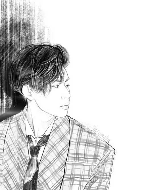 小鬼王琳凯黑白漫手绘头像壁纸