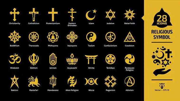 天理教线性符号用于网络和移动应用程序,标志,印刷媒体.细线说明.