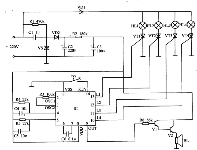 彩灯控制器电路图大全 - 照明灯电路图 - 电子发烧友网