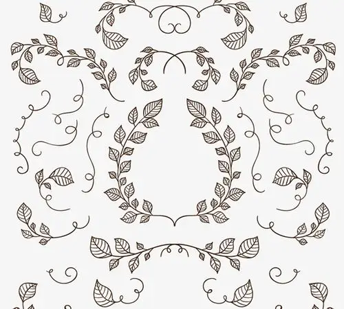 手绘植物花纹矢量素材