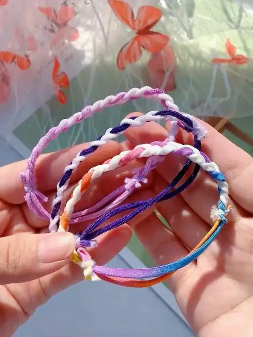 口罩绳做的闺蜜手链还能当发绳哦