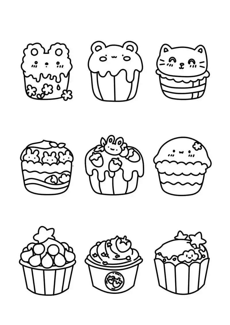 简笔画|尝试一下马卡龙色系小甜品