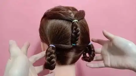 一款漂亮十足的儿童发型,扎发简约好学,过年给孩子扎起来