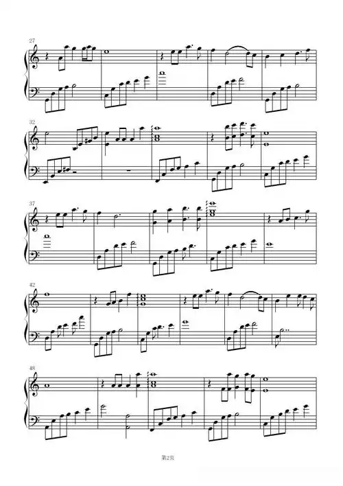 贝加尔湖畔(钢琴曲)简谱 - 曲谱歌词网