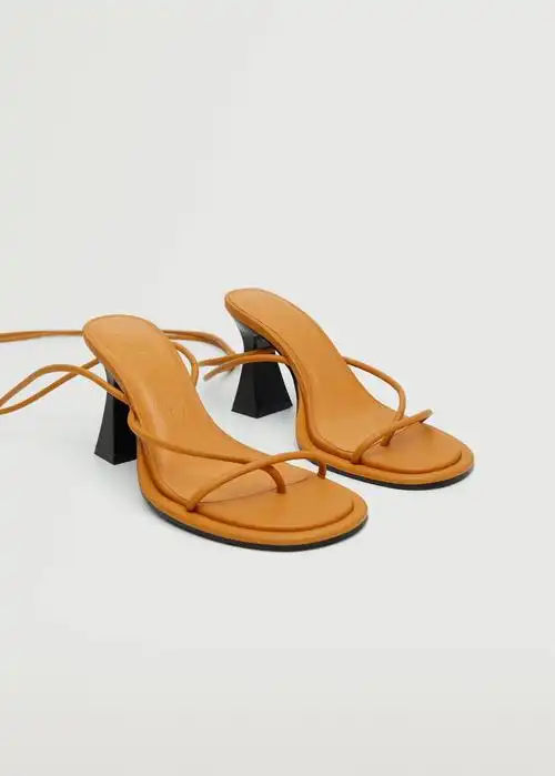 西班牙欧洲正品代购mango女士系带高跟凉鞋37001010时装凉鞋