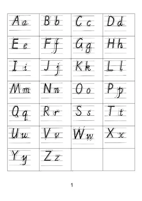 小学-三年级-英语-26-英文字母-手写体-描红-字帖-有笔顺-可仿写1_第1