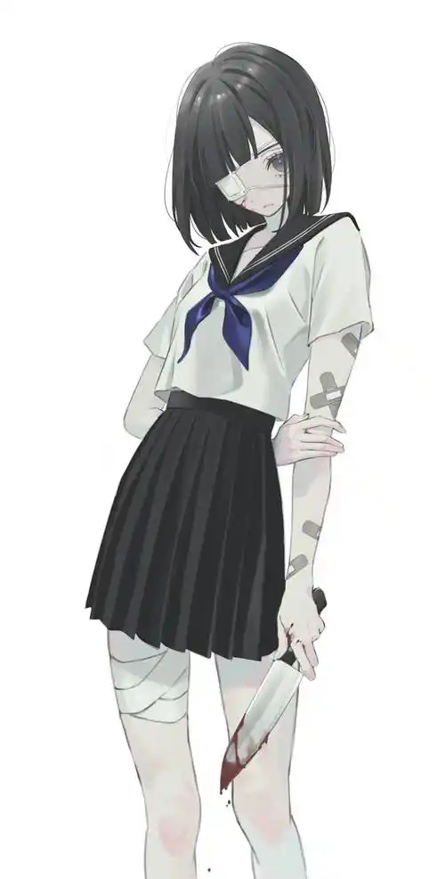 无题|あづき的水手服少女插画图片