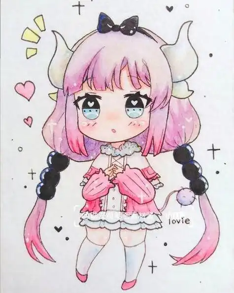 可爱q版人物萌图简笔画步骤