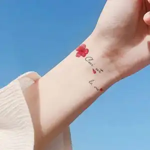 高级感小清新手上的手腕纹身贴半永久女防水持久线条一次性彩色