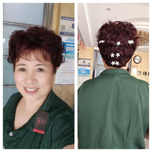 喜婆婆假发全真发假发套时尚盘发全真发假发婚礼喜庆时尚盘发假发