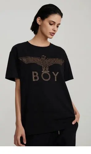 【伦敦男孩短袖】boylondon 2020新款金色亮钻老鹰logo