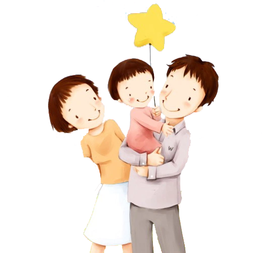 一家三口手绘图片大全