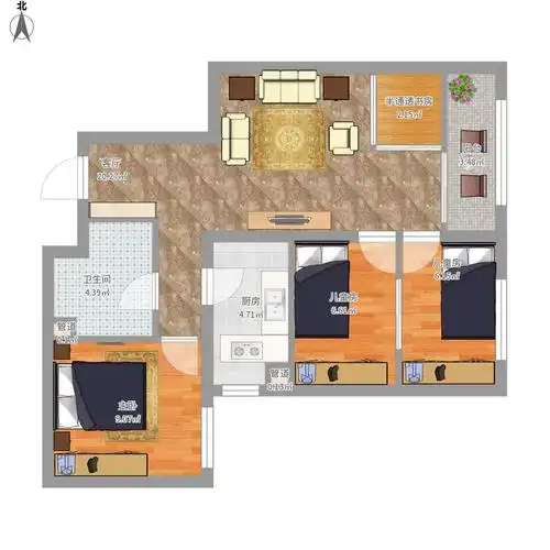 两居室改三居室