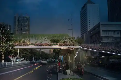 以绿色作底色市规划院积极参与鄂州市人行天桥美化绿化景观方案设计