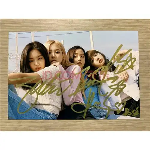 blackpink lisa jennie rose4人亲笔签名照片10款合照6寸 款式5