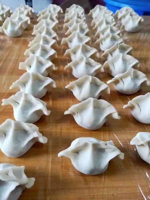 元宝饺子的背面