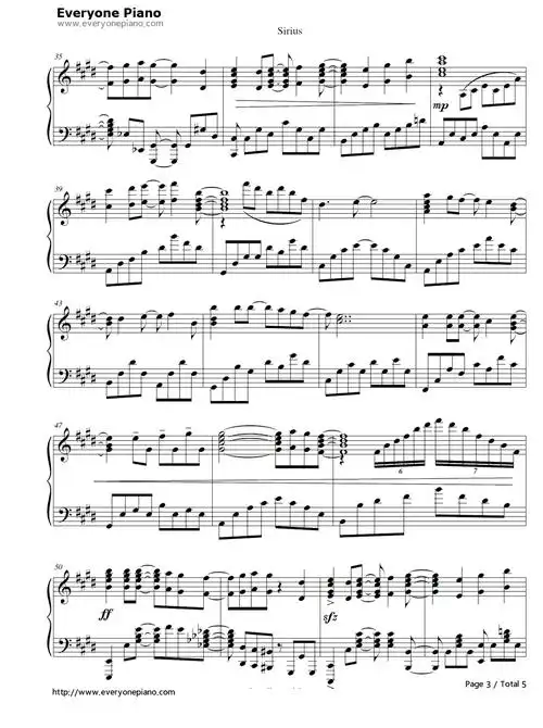 天狼星sirius钢琴谱蓝井艾露