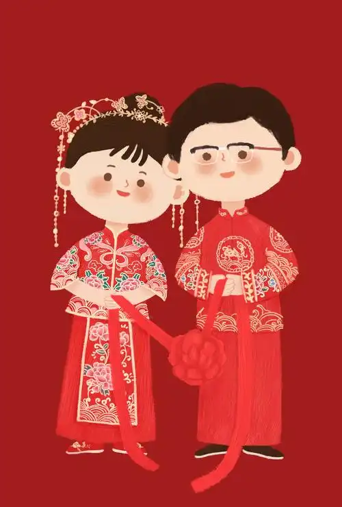 独一无二的结婚插画