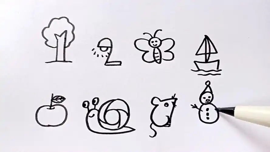 1到8的数字创意简笔画_腾讯视频