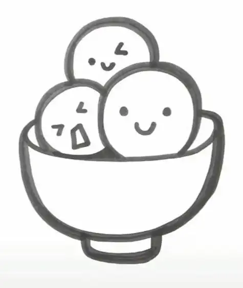 一碗汤圆怎么画简笔画 一碗汤圆怎么画简笔画里面有冰墩墩
