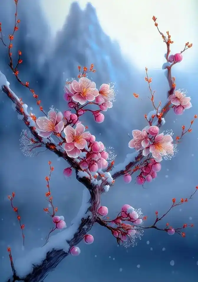 风景壁纸 #梅花 #梅花雪 - 抖音