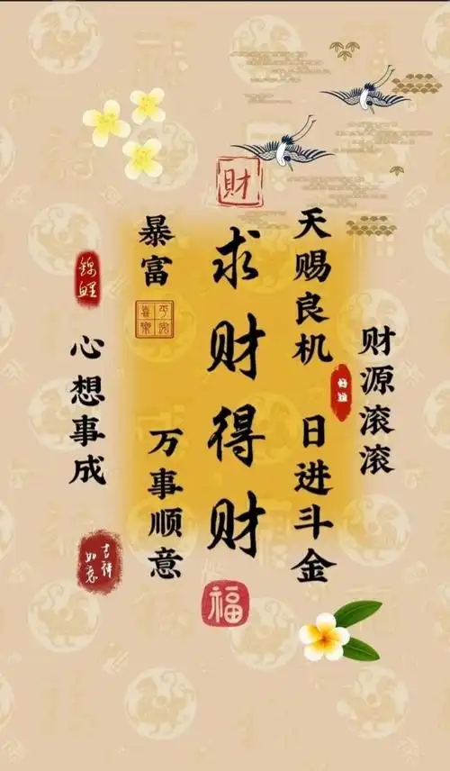 转赞迎接招财转运暴富文字壁纸