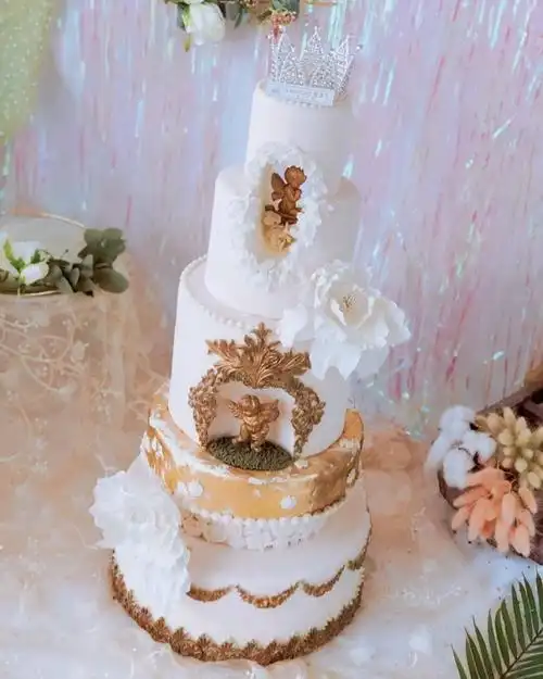 做的双层翻糖蛋糕