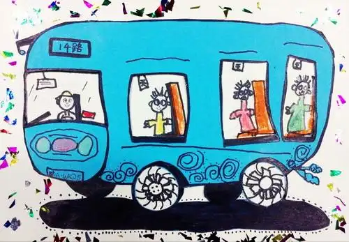 少儿书画作品-公交车/儿童书画作品公交车欣赏_中国少儿美术教育网