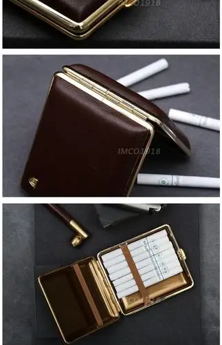 德国vh唯豪烟盒原装进口18支装手工便携防压正品真皮烟具礼品包邮_7折