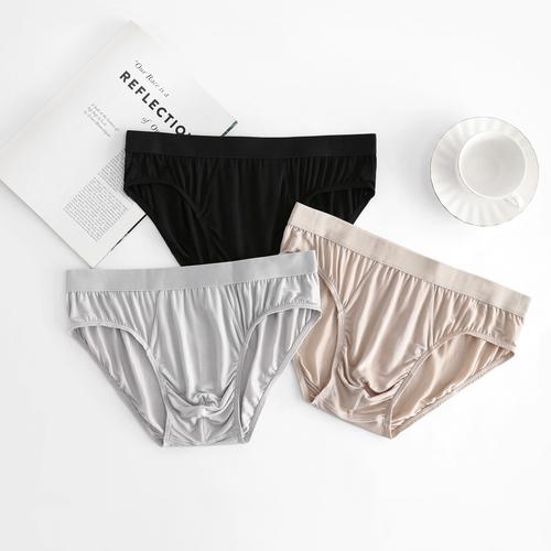 100%桑蚕丝真丝内裤男士夏季宽松透气中腰底裤衩性感大码三角裤头