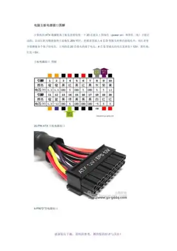 电脑电源接口详解图解