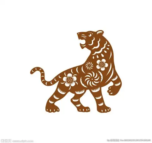 老虎剪纸剪影图片