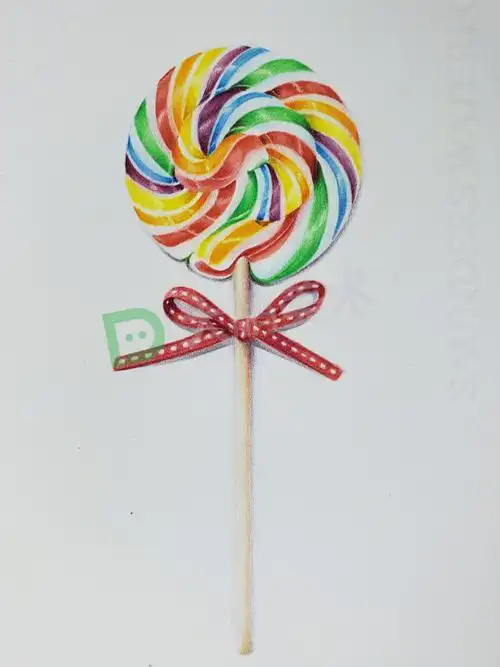 很容易上手的彩铅_糖果_彩铅_蝴蝶结_形体_绘画_高光_条纹_寻找小红书