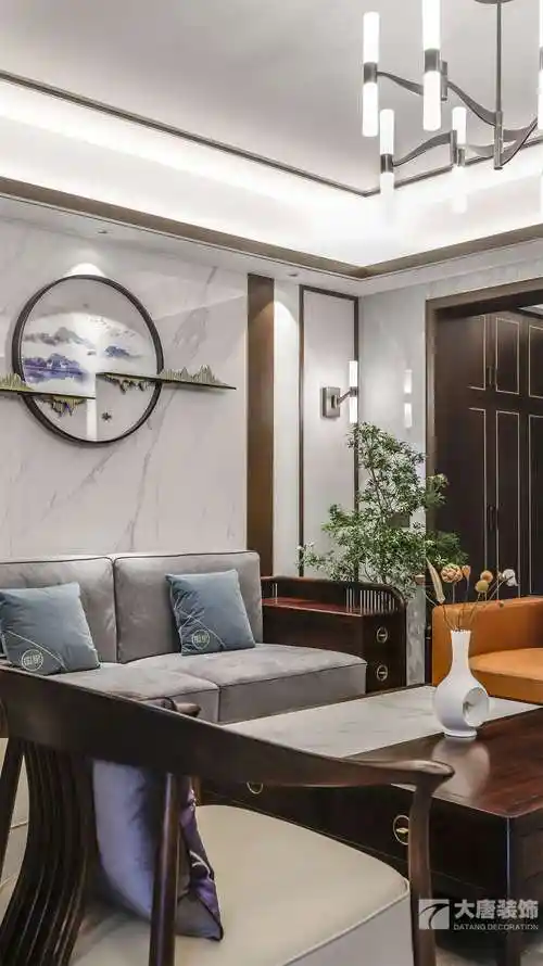 株洲大唐装饰香江豪苑170㎡新中式风格实景装修案例