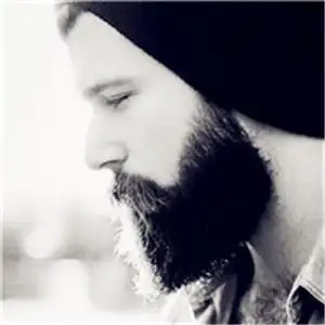 胡子大叔硬汉头像黑白