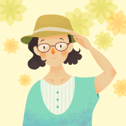 卡通女孩眼镜帽子gif动图_动态图_表情包下载_soogif