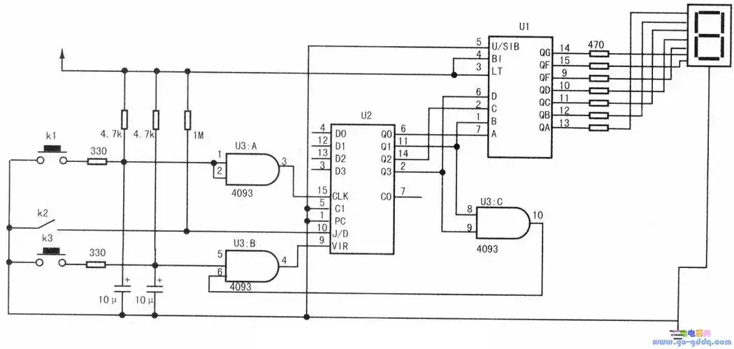简易计数器电路原理图