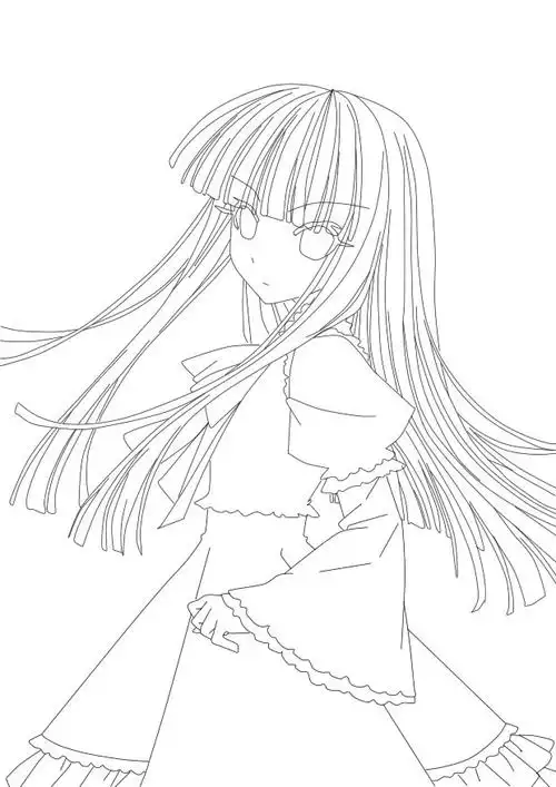 线稿#漫画卡通人物绘画 平面 灵感 素材 二次元 高清白底大图