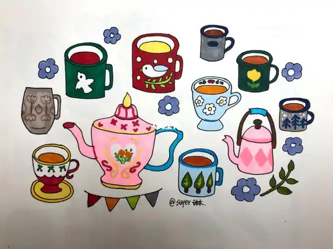 零基础手绘简笔画杯子生活小物件