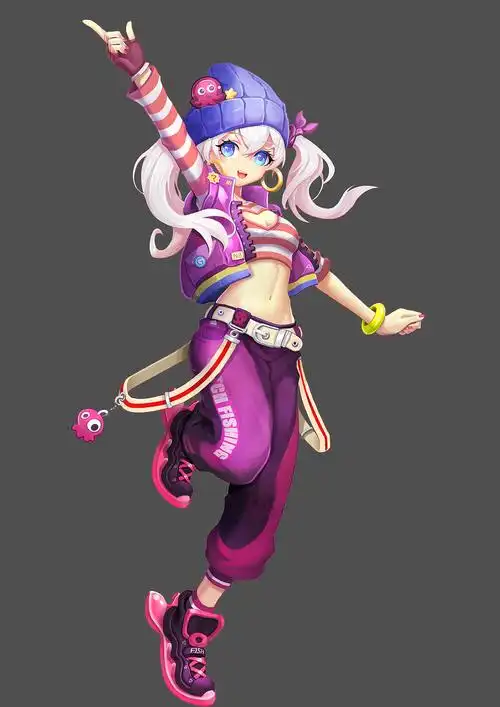 嘻哈妹子|插画|游戏原画|炸毛灬兔子_原创作品-站酷(zcool)