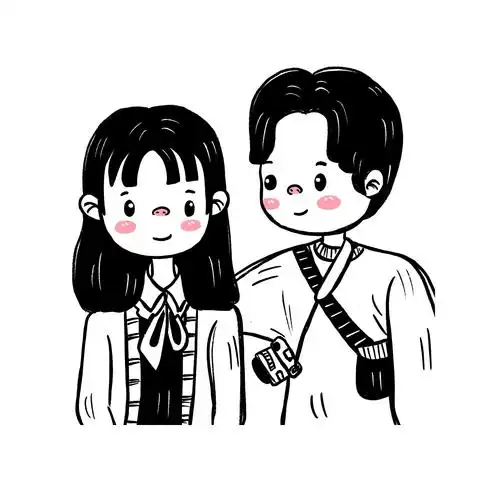 黑白情侣头像可爱