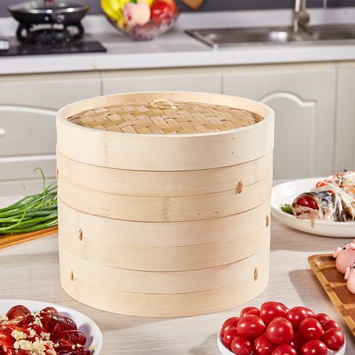 极度空间jdkj竹蒸笼蒸屉家用27cm小笼包笼屉两层饺子粉蒸肉工具竹制蒸