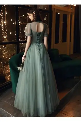 【艺考服装】钢琴演出服学生少女仙气晚礼服气质长款显瘦主持名媛礼服